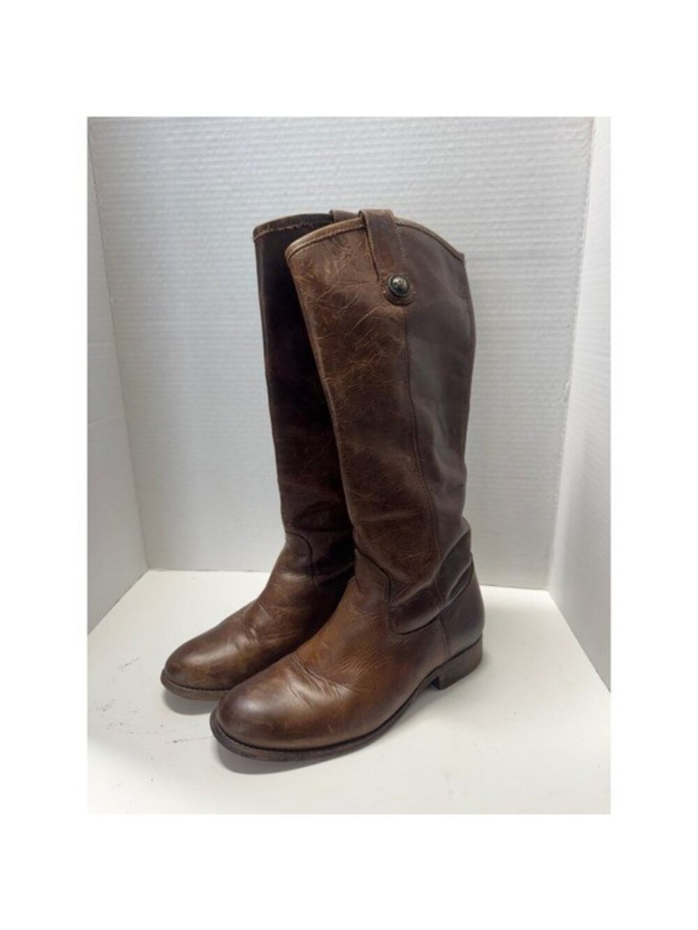 Frye Melissa Button Tall Riding Boots Dark Brown Leather 77172 Size 5.5 B